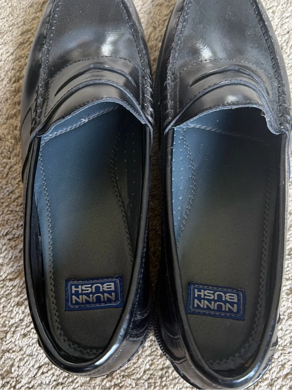 Nunn Bush Black Leather Penny Loafers - Classic Slip-On